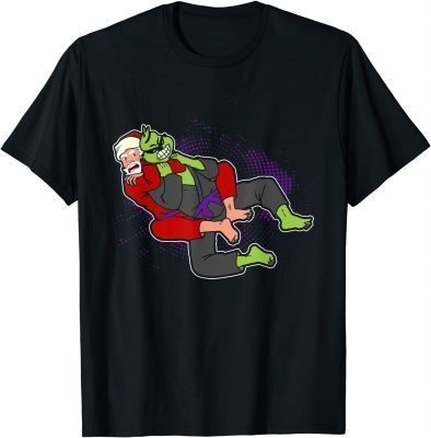 T-Shirt Santa strangles monster holiday Jiu jitsu martial arts mma