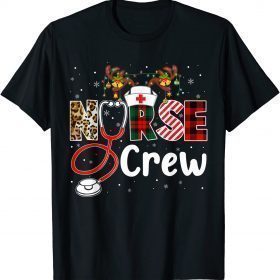 T-Shirt Christmas Nurse Crew For Women Scrub Tops Christmas 2022