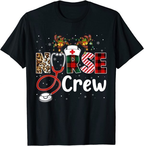 T-Shirt Christmas Nurse Crew For Women Scrub Tops Christmas 2022