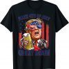 Make 4th of July Great Again Funny Trump Men Drinking Beer Funny T-Shirt