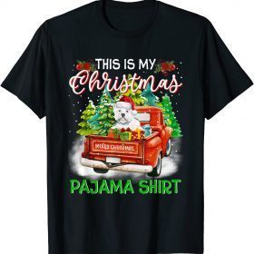 This Is My Christmas Pajama Westie Santa Funny Xmas Tree T-Shirt