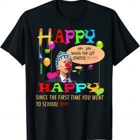 Funny Happy 100 Day Of School For Students Funny Tee joe biden T-Shirt