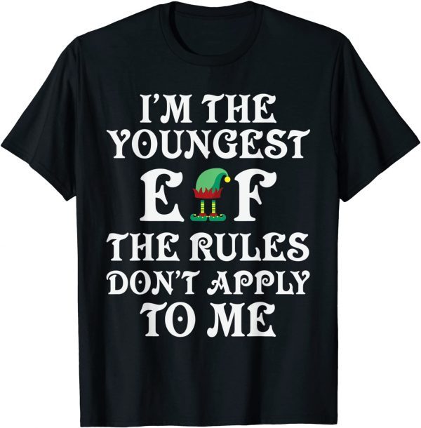 I'm The Youngest Elf Family Matching Funny Christmas T-Shirt