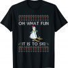 Oh What Fun It Is To Ski Snowman Ugly Christmas Holiday TShirt