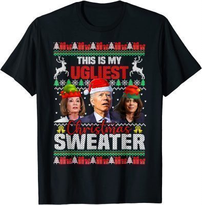 Classic This Is My Ugliest Christmas Anti Biden Sweater Funny Xmas T-Shirt