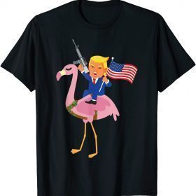 Classic Trump Flamingo Gun Merica 2022 Election MAGA Republican Gift T-Shirt