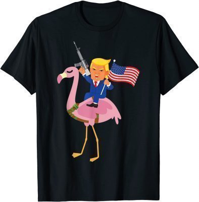 Classic Trump Flamingo Gun Merica 2022 Election MAGA Republican Gift T-Shirt