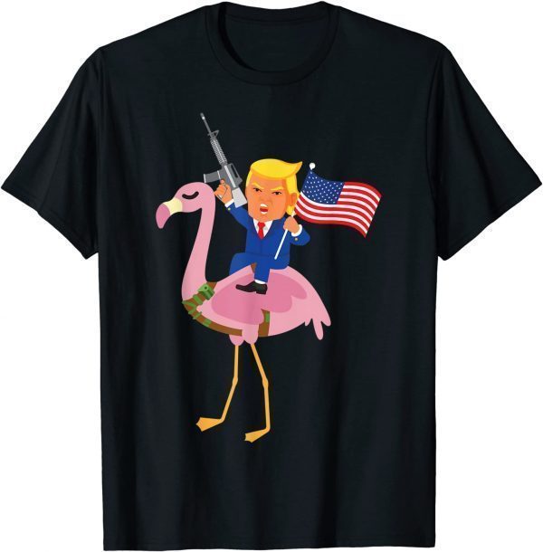 Classic Trump Flamingo Gun Merica 2022 Election MAGA Republican Gift T-Shirt