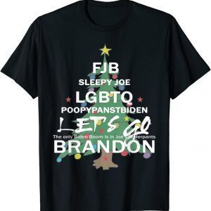 T-Shirt Let's Get Biden To Quit and Lets Go Xiden Christmas Tree 2022