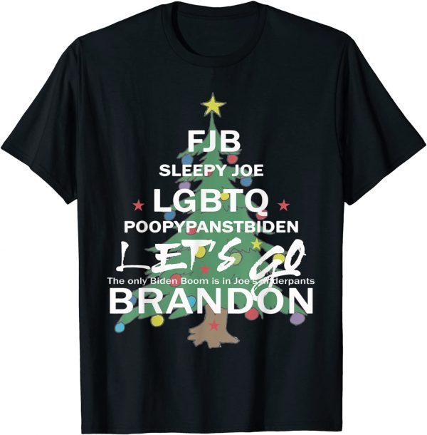 T-Shirt Let's Get Biden To Quit and Lets Go Xiden Christmas Tree 2022