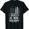 Classic I Identify As Non Bidenary Cool American Flag Anti Joe Biden TShirt