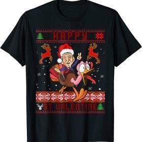 Classic Santa Joe Biden Happy Saint Valentine Ugly Christmas T-Shirt