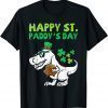 2022 St. Paddys Day Leprechaun Trex Dino Toddler Boys Patricks T-Shirt