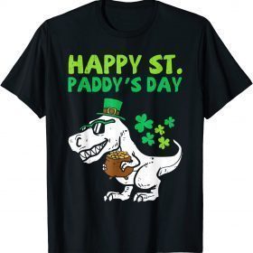 2022 St. Paddys Day Leprechaun Trex Dino Toddler Boys Patricks T-Shirt