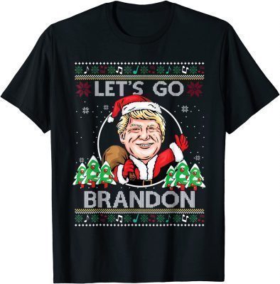 Lets Go Brandon Trump Christmas Funny Anti Biden Vintage Funny T-Shirt