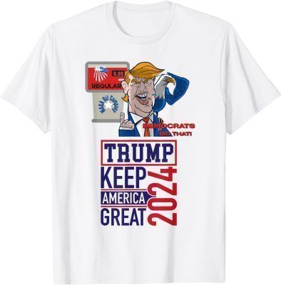 Trump 2024 US Eagle Gas Pump Conservative Anti Liberal Biden Funny T-Shirt