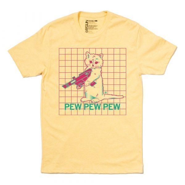 TSHIRT PEW PEW PEW VAPORWAVE YELLOW