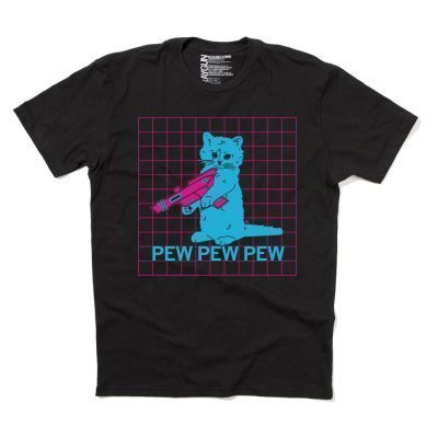 PEW PEW PEW VAPORWAVE BLACK GIFT SHIRTS