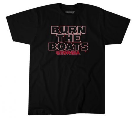 GEORGIA FOOTBALL BURN THE BOATS TEE SHIRTS