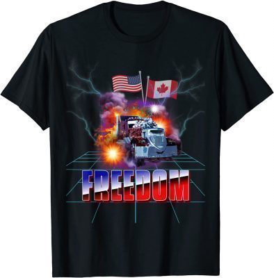 Storm Truck American USA Canada Flag Freedom Convoy Trucker T-Shirt