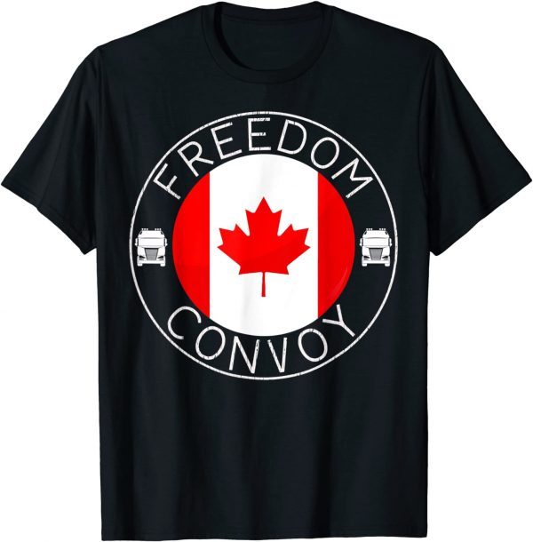 Canada Flag Freedom Convoy 2022 Canadian Trucker Maple Leaf T-Shirt