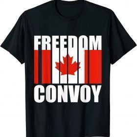 Canada Flag Freedom Convoy 2022 Canadian Trucker Maple Leaf TShirt