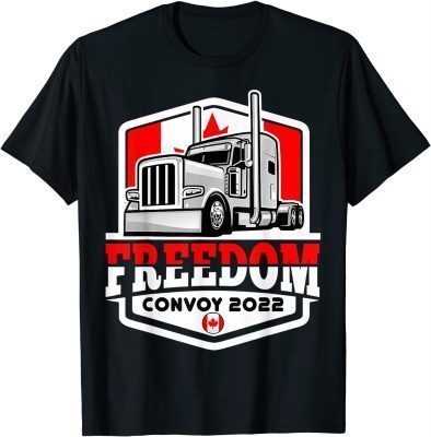 Canada Freedom Convoy 2022 Canadian Truckers Support flag Official T-Shirt