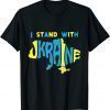 Support I Stand With Ukraine American Ukrainian Flag Tee Shirt
