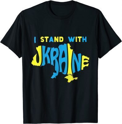 Support I Stand With Ukraine American Ukrainian Flag Tee Shirt