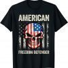 Official American Freedom Defender USA Flag Skull TShirt