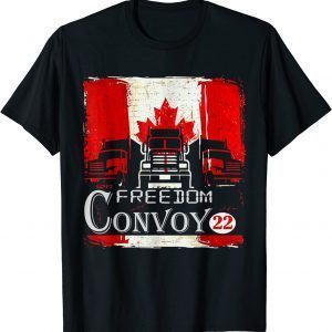 Canada Freedom Convoy 2022 Canadian Truckers Support flag T-Shirt