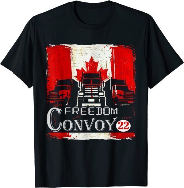 Canada Freedom Convoy 2022 Canadian Truckers Support flag T-Shirt