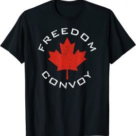 T-Shirt FREEDOM CONVOY 2022 CANADIAN TRUCKER TEES MAPLE LEAF