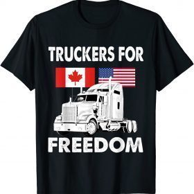 American Flag Canada Flag Freedom Convoy 2022 Truck Driver Shirt