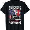 American Flag Canada Flag Freedom Convoy 2022 Trucker Driver Unisex T-Shirt