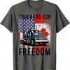 American Flag Canada Flag Freedom Convoy 2022 TRUCKER Driver Unisex Tee Shirts