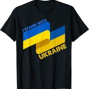 Ukrainian Flag Support I Stand With Ukraine Ribbon T-Shirt