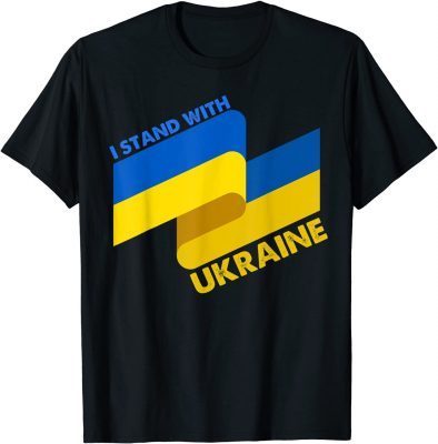 Ukrainian Flag Support I Stand With Ukraine Ribbon T-Shirt