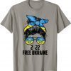 Ukrainian Flag, Ukraine Pride Women Messy Bun Free Ukraine T-Shirt