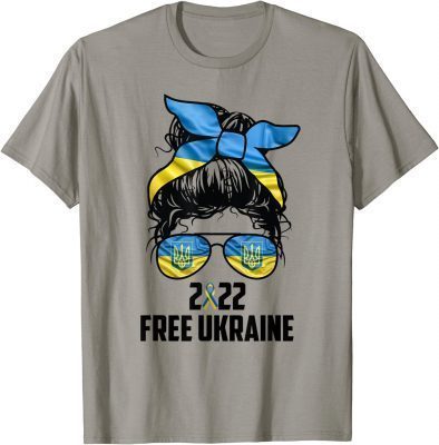 Ukrainian Flag, Ukraine Pride Women Messy Bun Free Ukraine T-Shirt