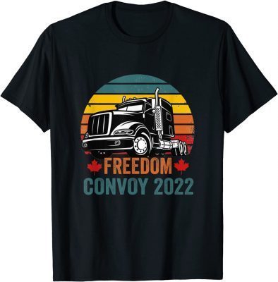 Canada Flag Freedom Convoy 2022 Canadian Trucker Maple Leaf T-Shirt