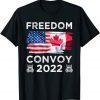 Canada Freedom Convoy Flag US Canadian Truckers Support Tee Shirts