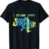 2022 Support I Stand With Ukraine American Ukrainian Flag T-Shirt