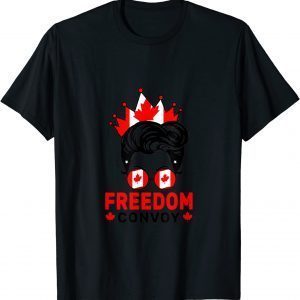 Womens Truckers Freedom Convoy 2022 Support Canada Flag Tee Shirts