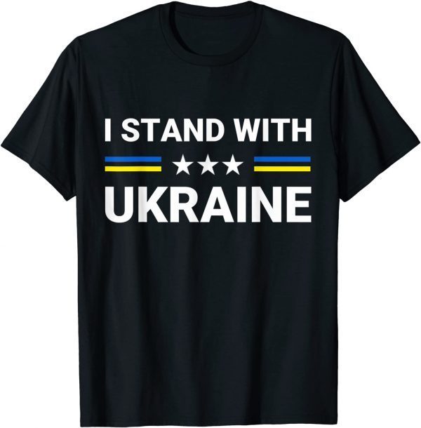 Support I Stand With Ukraine American Ukrainian Flag T-Shirt