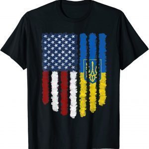 Ukrainian American Flag Ukraine Usa America Roots Gift T-Shirt