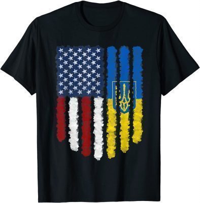 Ukrainian American Flag Ukraine Usa America Roots Gift T-Shirt