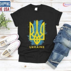 Ukraine Flag Symbol, I Stand With Ukraine American Ukrainian Flag Shirt