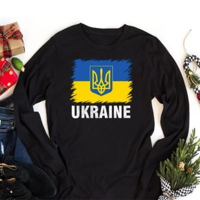 Support Ukraine, I Stand With Ukraine Ukrainian American Flag , Stand With Ukraine Shirt T-Shirt
