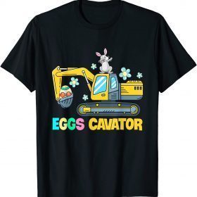 Classic Easter Egg Hunt For Boys Kids Toddlers Funny Excavator Truck T-Shirt